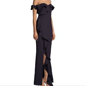 Likely Miller off shoulder ruffled blue gown sz 6
